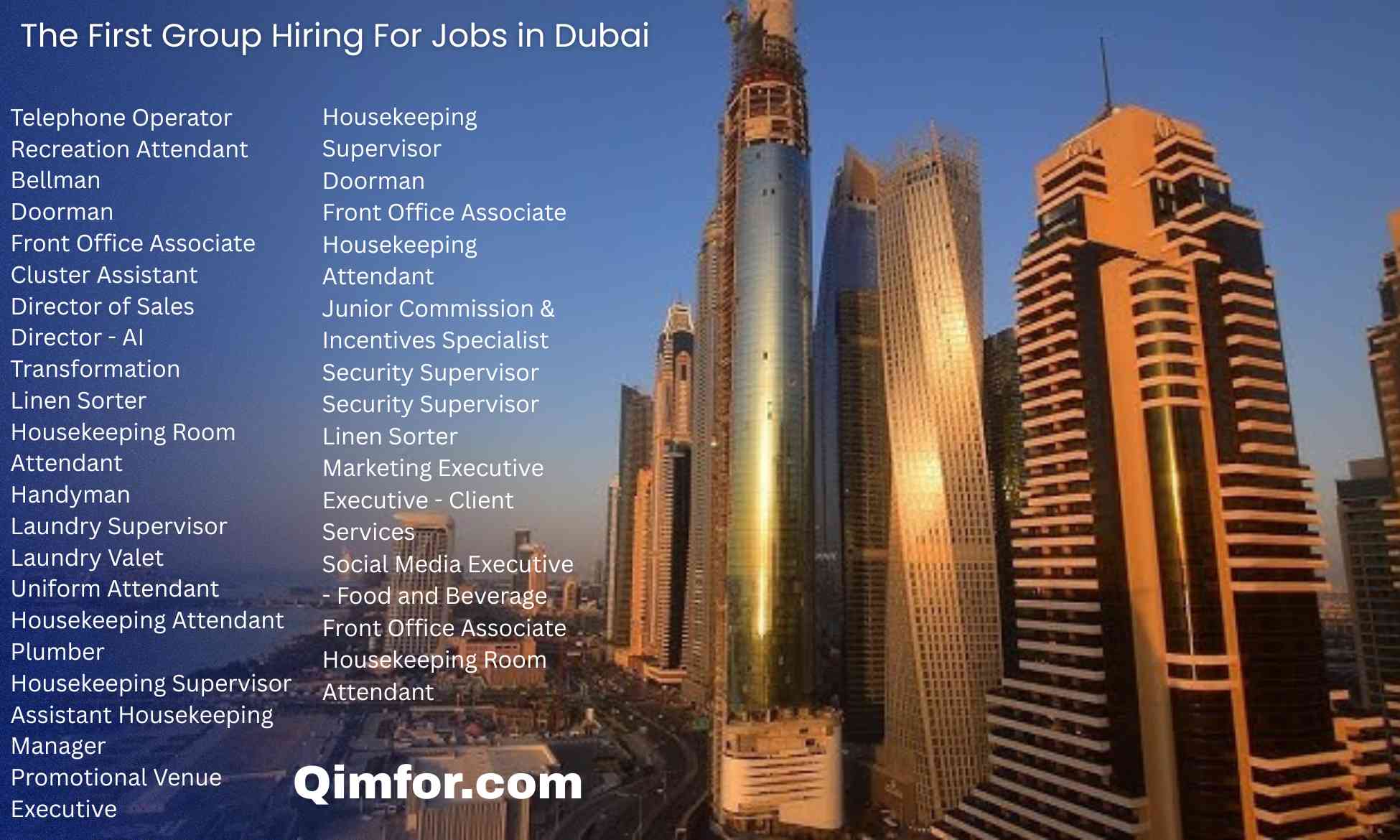The First Group Hiring For Jobs in Dubai