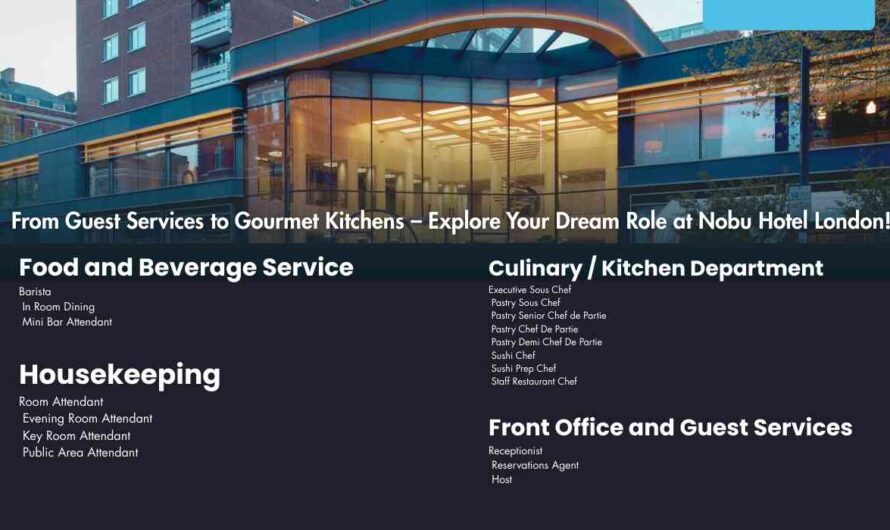 From Guest Services to Gourmet Kitchens – Explore Your Dream Role at Nobu Hotel London!