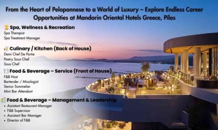 From the Heart of Peloponnese to a World of Luxury – Explore Endless Career Opportunities at Mandarin Oriental Hotels Greece, Pílos