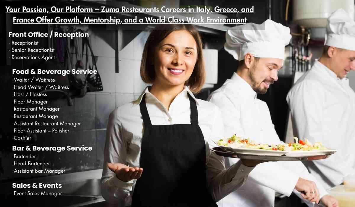 Your Passion, Our Platform – Zuma Restaurants Careers in Italy, Greece, and France Offer Growth, Mentorship, and a World-Class Work Environment