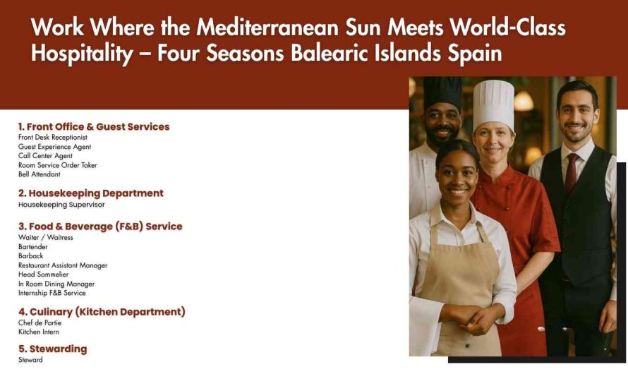 Work Where the Mediterranean Sun Meets World-Class Hospitality – Four Seasons Balearic Islands Spain